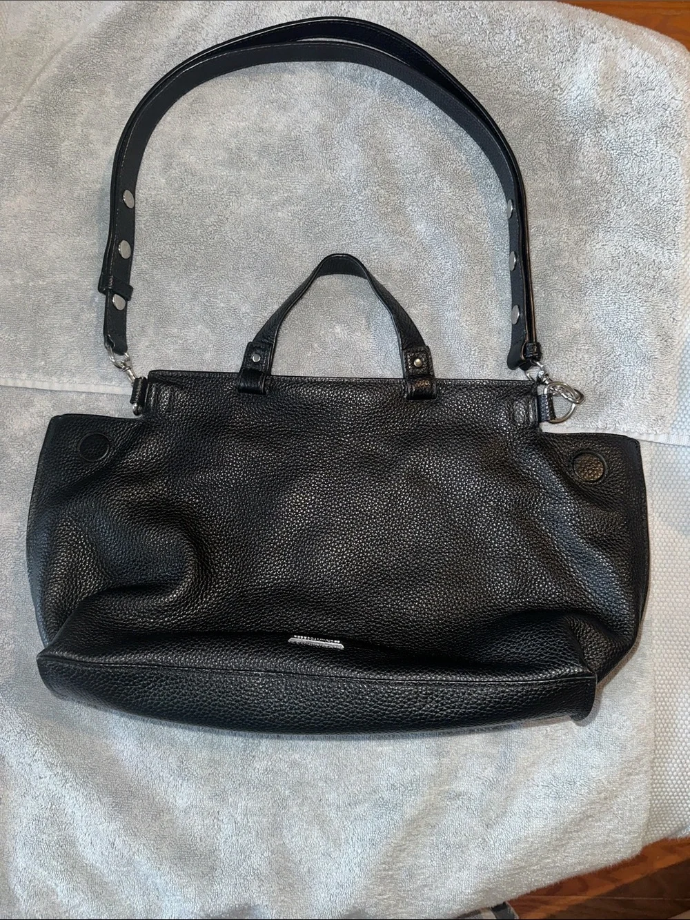 Rebecca Minkoff Keith Suede and Leather Medium Satchel in Black‎